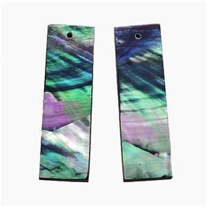 Gray Abalone Shell Rectangle Pendant, approx 12-40mm [GM24621]