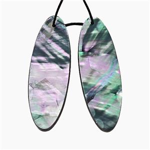 Gray Abalone Shell Oval Pendant, approx 12-40mm [GM24622]