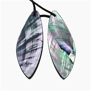 Gray Abalone Shell Teardrop Pendant, approx 12-40mm [GM24625]