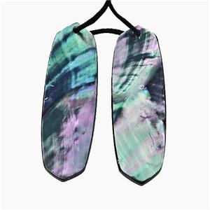 Gray Abalone Shell Oval Pendant, approx 12-40mm [GM24626]