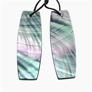 Gray Abalone Shell Rectangle Pendant, approx 12-40mm [GM24628]