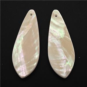 White MOP Shell Teardrop Pendant, approx 12-40mm [GM24631]