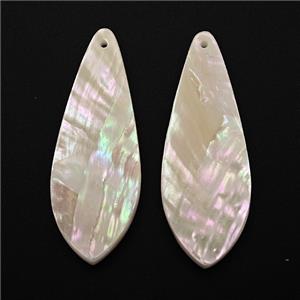 White MOP Shell Teardrop Pendant, approx 12-40mm [GM24634]