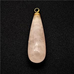 Natural Pink Rose Quartz Teardrop Pendant, approx 8-25mm [GM24650]