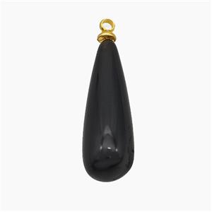Natural Black Obsidian Teardrop Pendant, approx 8-25mm [GM24652]