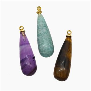 Natural Gemstone Teardrop Pendant Mixed, approx 8-25mm [GM24658]