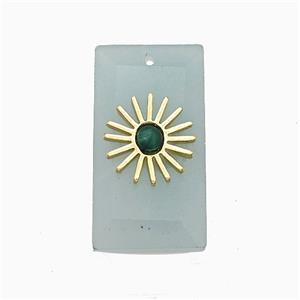 Lt.blue Amazonite Rectangle Pendant With Copper Sun Gold Plated, approx 13-25mm [GM24689]