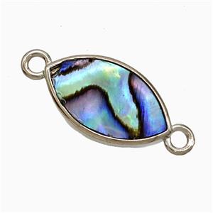 Abalone Shell Eye Connector Platinum Plated, approx 11-19mm [GM24771]
