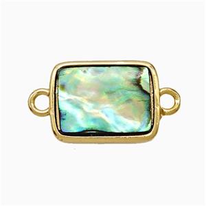 Abalone Shell Rectangle Connector Gold Plated, approx 12-16mm [GM24776]