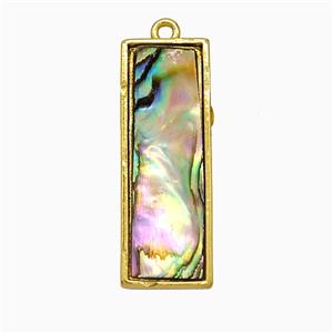 Abalone Shell Rectangle Pendant Gold Plated, approx 9-25mm [GM24784]