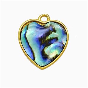 Abalone Shell Heart Pendant Gold Plated, approx 17mm [GM24787]