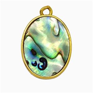 Abalone Shell Oval Pendant Gold Plated, approx 15-20mm [GM24793]