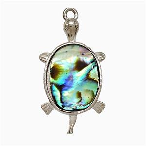 Abalone Shell Tortoise Pendant Platinum Plated, approx 16-30mm [GM24794]