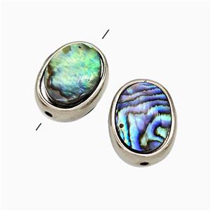 Abalone Shell Oval Beads Platinum Plated, approx 13-17mm [GM24800]