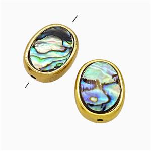 Abalone Shell Oval Beads Gold Plated, approx 13-17mm [GM24801]