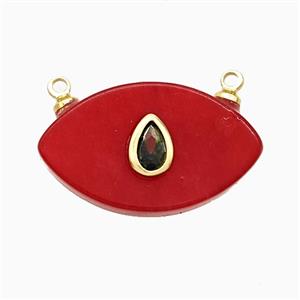 Red Dye Jade Eye Pendant Pave Zirconia 2loops, approx 13-22mm [GM24898]