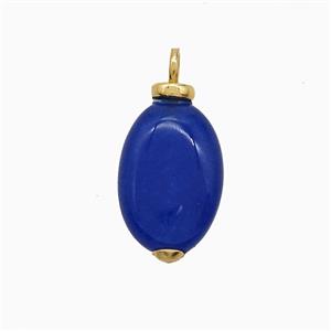 Blue Dye Jade Oval Pendant, approx 11-15mm [GM24912]