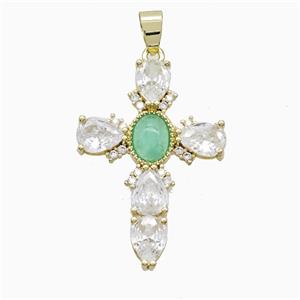 gemstone Pendant pave zircon, gold plated, approx 25-35mm [GM24935]