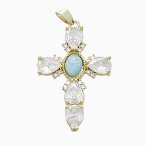 gemstone Pendant pave zircon, gold plated, approx 25-35mm [GM24939]