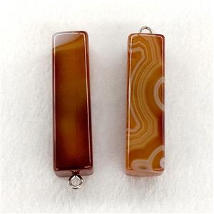 Natural Stripe Agate Stick Pendant Banded Red Dye, approx 13-50mm [GM24988]