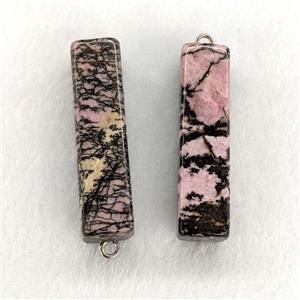 Natural Chinese Rhodonite Stick Pendant, approx 13-50mm [GM24993]