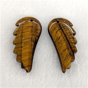 Natural Tiger Eye Stone Angel Wings Pendant, approx 20-42mm [GM25004]
