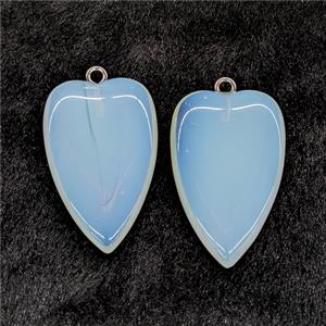 White Opalite Heart Pendant, approx 25-40mm [GM25007]