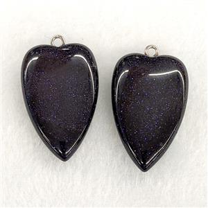 Blue Sandstone Heart Pendant, approx 25-40mm [GM25015]