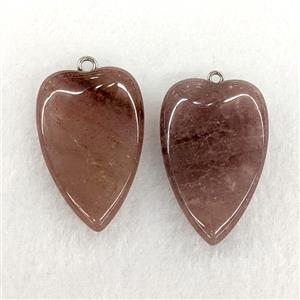 Natural Strawberry Quartz Heart Pendant, approx 25-40mm [GM25018]