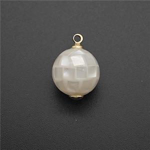 White Shell Shell Round Pendant, approx 10mm [GM25083]