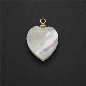 MOP Shell Heart Pendant, approx 12-14mm [GM25090]
