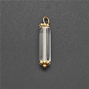 Clear Crystal Glass Tube Pendant, approx 4-13mm [GM25102]