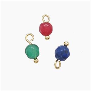 Dye Jade Round Pendant Mixed Color, approx 4mm [GM25110]