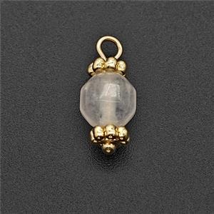 White Sponge Jade Prism Pendant Copper Gold Plated, approx 6mm [GM25117]