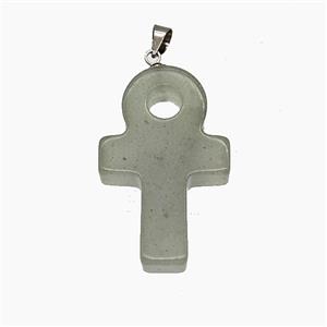 Gemstone Pendant, Platinum Plated, approx 20-30mm [GM25532]