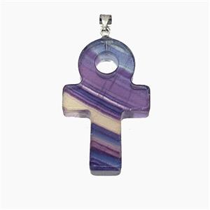 Gemstone Pendant, Platinum Plated, approx 20-30mm [GM25535]