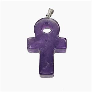 Gemstone Pendant, Platinum Plated, approx 20-30mm [GM25536]