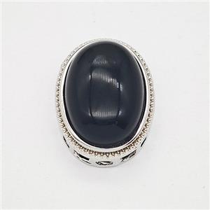 Gemstone Pendant, Antique Silver Plated, approx 17-21mm [GM25590-S]
