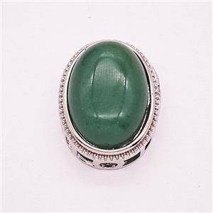 Gemstone Pendant, Antique Silver Plated, approx 17-21mm [GM25591-S]