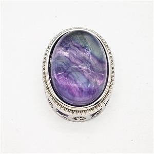 Gemstone Pendant, Antique Silver Plated, approx 17-21mm [GM25595-S]