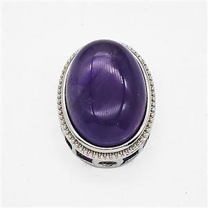 Gemstone Pendant, Antique Silver Plated, approx 19-23mm [GM25596-L]