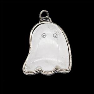 Clear Quartz Halloween Ghost Pendant, approx 19-22mm [GM25634]