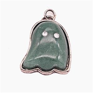 Green Aventurine Halloween Ghost Pendant, approx 19-22mm [GM25639]