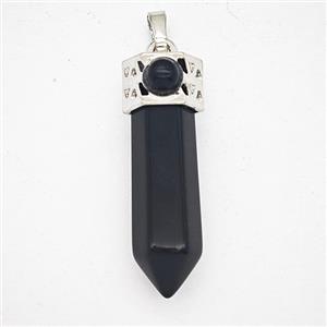 Black Obsidian Prism Pendant, approx 9-35mm [GM25647]