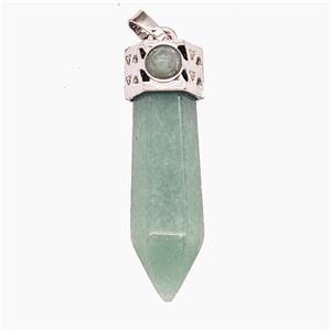 Green Aventurine Prism Pendant, approx 9-35mm [GM25648]