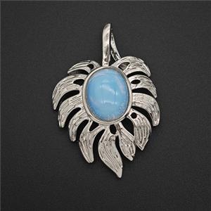 Gemstone Pendant, Antique Silver Plated, approx 20-30mm [GM25655]