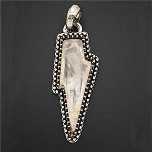 Gemstone Pendant, Antique Silver Plated, approx 18-40mm [GM25718]