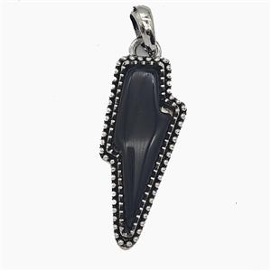 Black Obsidian Lightning Pendant, approx 18-40mm [GM25720]