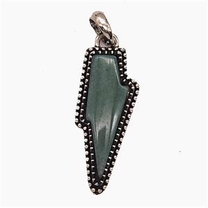 Green Aventurine Lightning Pendant, approx 18-40mm [GM25721]