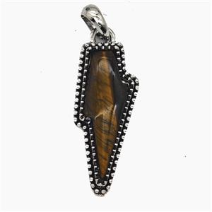 Tiger Eye Stone Lightning Pendant, approx 18-40mm [GM25722]